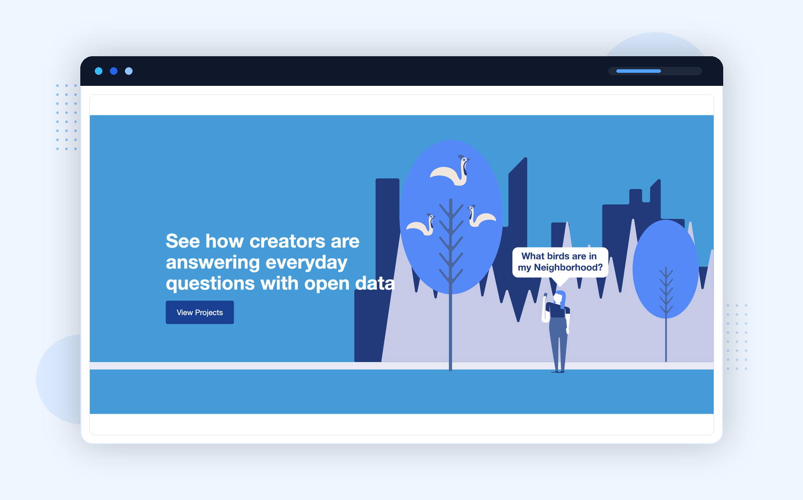NYC Open Data โ project gallery showing how creators answer everyday questions with open data