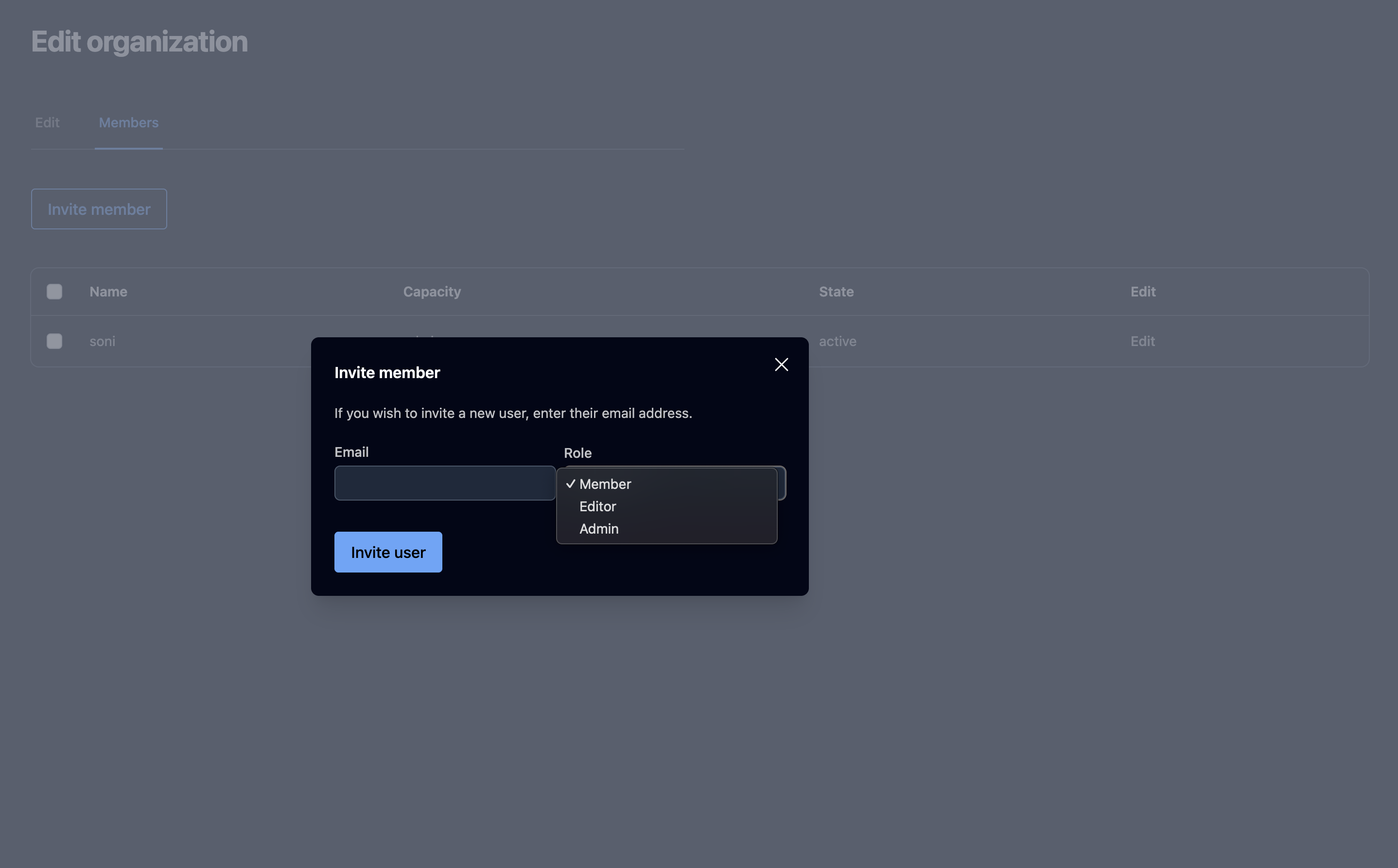 placeholder: invite member modal